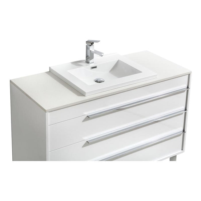 Aquamoon Roma 48 White Free Standing Modern Bathroom Vanity Set