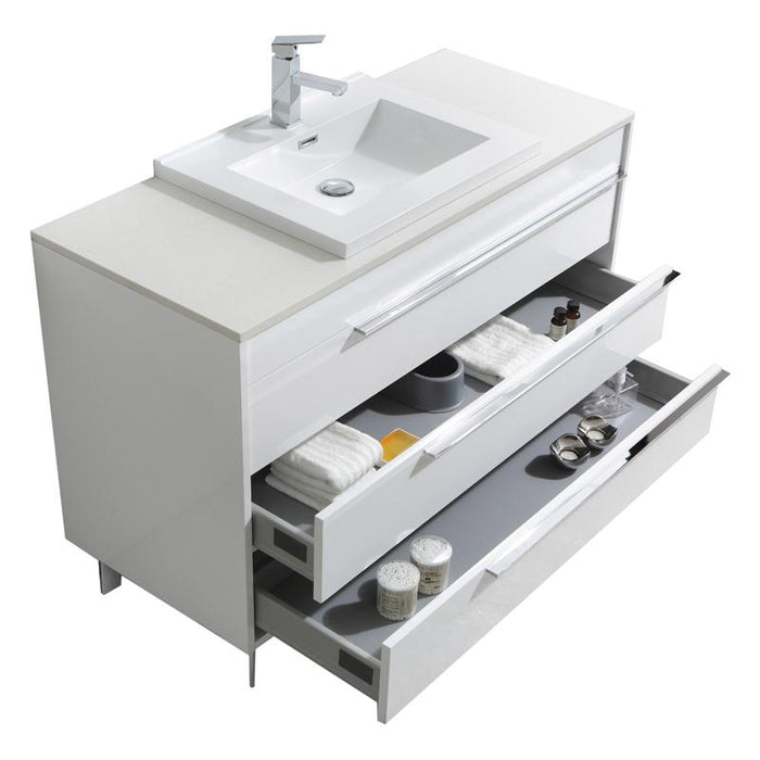 Aquamoon Roma 48 White Free Standing Modern Bathroom Vanity Set