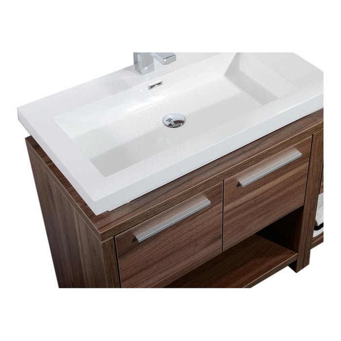 Aquamoon Sparta 31 Walnut Free Standing Modern Bathroom Vanity Set