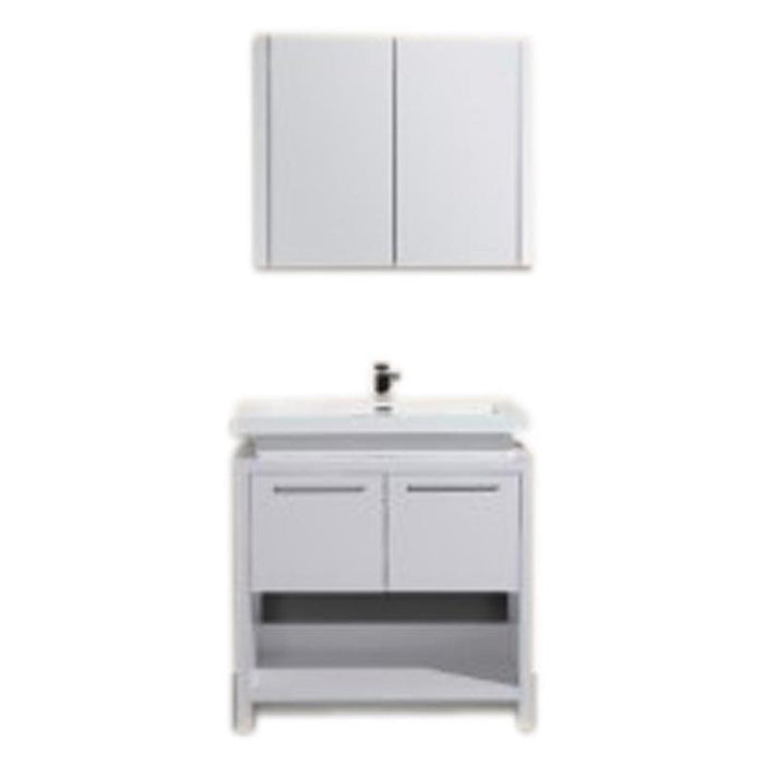 Aquamoon Sparta 31 White Free Standing Modern Bathroom Vanity Set