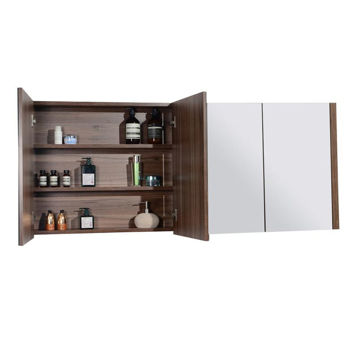 Aquamoon Sparta 63 Double Sink Walnut Free Standing Modern Bathroom Vanity Set