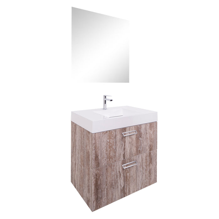 Aquamoon Sunrise 24 Infinity Sink Ashwood  Wall Mounted Modern Bathroom Vanity Set