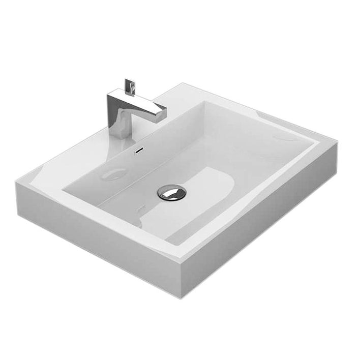 Aquamoon Venice 24" Integrated Countertop White Square  Sink