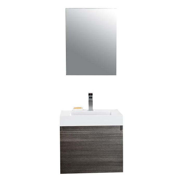 Aquamoon Venice 24 Infinity Sink Maple Grey  Wall Mounted Modern Bathroom Vanity Set