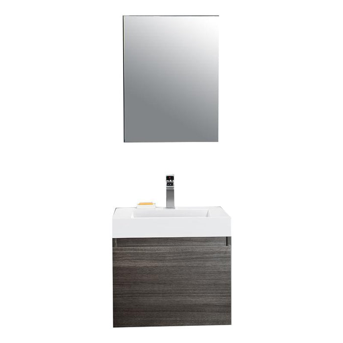Aquamoon Venice 24 Sink Maple Grey  Wall Mounted Modern Bathroom Vanity Set