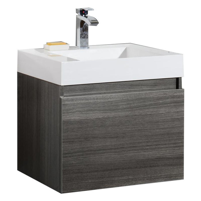 Aquamoon Venice 24 Sink Maple Grey  Wall Mounted Modern Bathroom Vanity Set