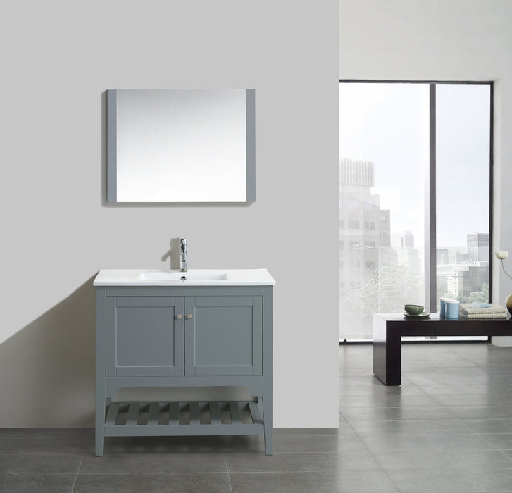 Aquamoon Rimini 36 Mat Grey Free Standing Modern Bathroom Vanity Set