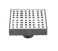 Aquamoon  Brushed Nickel Insert 4 X 4  Linear Shower Drain, 316 Stainless Steel Square With Hair Strainer