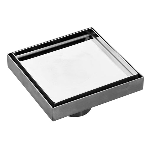 Aquamoon  Tile Insert 4 X 4  Linear Shower Drain, 316 Stainless Steel Square With Hair Strainer