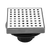 Aquamoon  Brushed Nickel Insert 6 X 6  Linear Shower Drain, 316 Stainless Steel Square With Hair Strainer