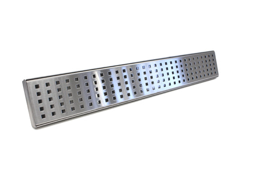 Aquamoon  Chrome Insert 24-Inch  Linear Shower Drain, 316 Stainless Steel Rectangle With Hair Strainer