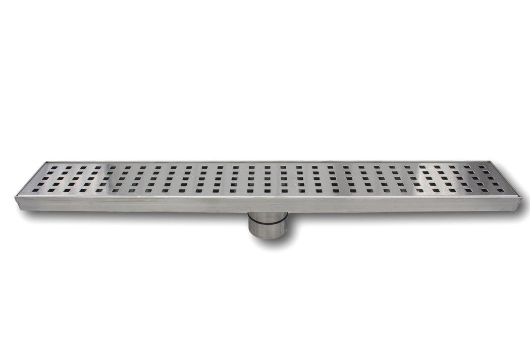 Aquamoon  Chrome Insert 24-Inch  Linear Shower Drain, 316 Stainless Steel Rectangle With Hair Strainer