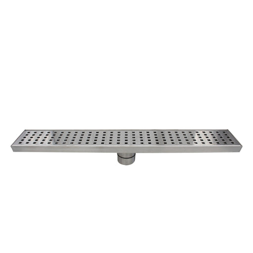 Aquamoon  Brushed Nickel Insert 24-Inch  Linear Shower Drain, 316 Stainless Steel Rectangle With Hair Strainer
