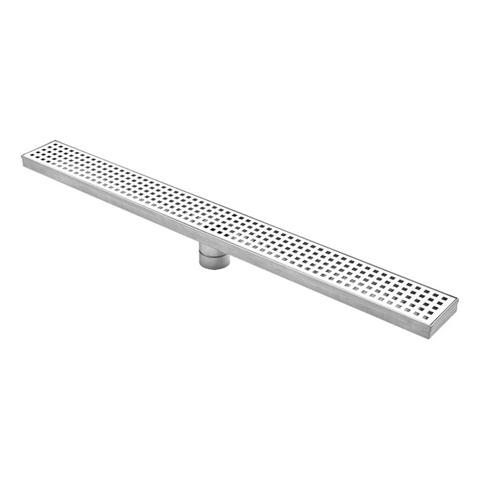 Aquamoon  Brushed Nickel Insert 24-Inch  Linear Shower Drain, 316 Stainless Steel Rectangle With Hair Strainer