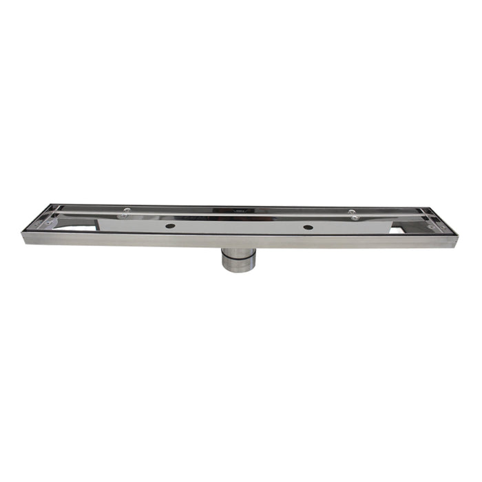 Aquamoon  Tile Insert 24-Inch  Linear Shower Drain, 316 Stainless Steel Rectangle With Hair Strainer