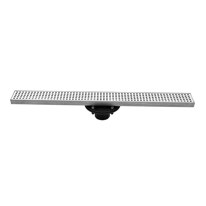 Aquamoon  Chrome Insert 32 Inch  Linear Shower Drain, 316 Stainless Steel Rectangle With Hair Strainer