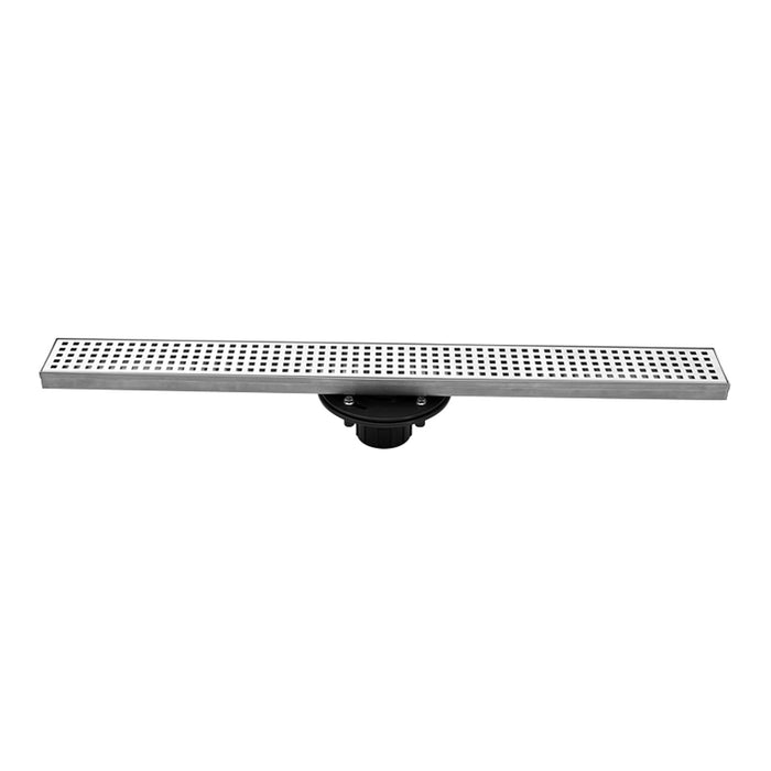 Aquamoon  Brushed Nickel Insert 32 Inch  Linear Shower Drain, 316 Stainless Steel Rectangle With Hair Strainer