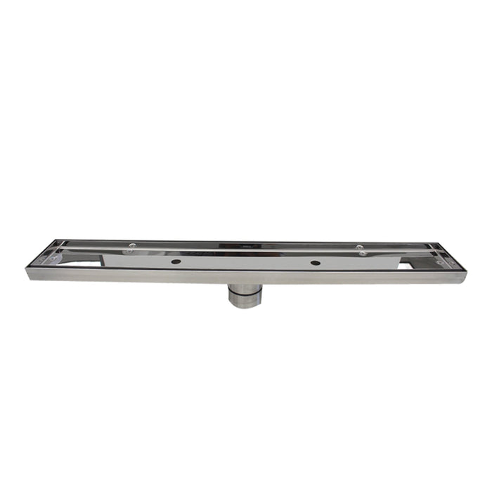 Aquamoon  Tile Insert 32 Inch  Linear Shower Drain, 316 Stainless Steel Rectangle With Hair Strainer