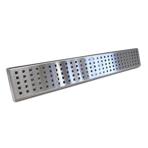Aquamoon  Chrome Insert 48-Inch  Linear Shower Drain, 316 Stainless Steel Rectangle With Hair Strainer