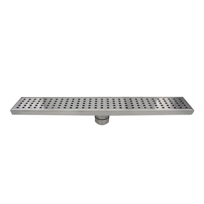 Aquamoon  Chrome Insert 48-Inch  Linear Shower Drain, 316 Stainless Steel Rectangle With Hair Strainer