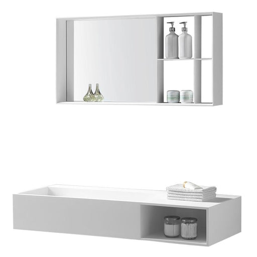 Aquamoon Midtown 47" Rectangular Solid Surface Wall Mounted Sink White Matte