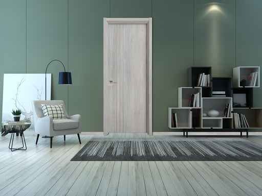 Contemporary Nature Ash Grey Interior Door Slab  Solid Core Stripes Modern Door,  Ashoak Pack 28 X 80 X 1 9/16)