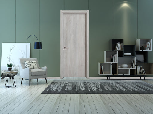 Contemporary Nature Ash Grey Interior Door Slab  Solid Core Stripes Modern Door,  Ashoak Pack 28 X 94.5 X 1 9/16)