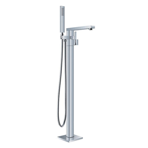Aquamoon Atlas Chrome Freestanding Bathtub Faucet Tub Filler Floor Mount Single Handle With Hand Shower