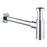 Brass  Contemporary Round P-Trap  Basin Sink Waste Trap Drain Kit , Chrome Finished