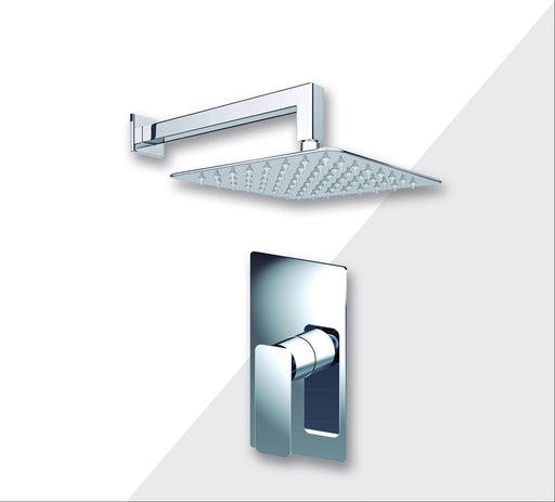 Aquamoon Axo Chrome Bathroom Modern Rain Mixer Shower Combo Set Wall Mounted Rainfall Shower Head 12" + Rough In + Trim Included Setaxo11211