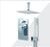 Aquamoon Axo Chrome  Bathroom Modern Rain Mixer Shower Combo Set Ceiling Arm Mounted + Rainfall Shower Head 12" + Rough In + Trim Included + Handheld Setaxo21231