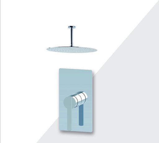 Aquamoon Bali Brushed Nickel   Bathroom Modern Rain Mixer Shower Combo Set Ceiling Arm Mounted + Rainfall Shower Head 8" + Rough In + Trim Included Setbali20811