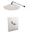 Aquamoon Barcelona Chrome  Bathroom Modern Rain Mixer Shower Combo Set Wall Mounted Rainfall Shower Head 8" + Rough In + Trim Included Setbar10811