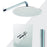 Aquamoon BARCELONA Brush Nickel   Bathroom Modern Rain Mixer Shower Combo Set Wall Mounted Rainfall Shower Head 8" + Rough in + Trim Incluided + Handheld SETBAR10832