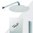 Aquamoon BARCELONA Brush Nickel   Bathroom Modern Rain Mixer Shower Combo Set Wall Mounted Rainfall Shower Head 12" + Rough in + Trim Incluided + Handheld SETBAR11232
