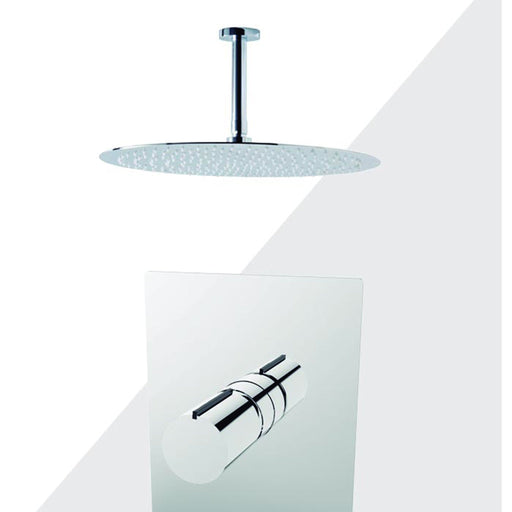 Aquamoon Barcelona Brushed Nickel  Shower With Tub Spout And 8" Rain Shower Head, Ceiling Mounted Arm + Rough In + Trim Included Setbar20822