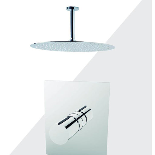 Aquamoon Barcelona Brushed Nickel  Shower With Tub Spout And 12" Rain Shower Head, Ceiling Mounted Arm + Rough In + Trim Included Setbar21222