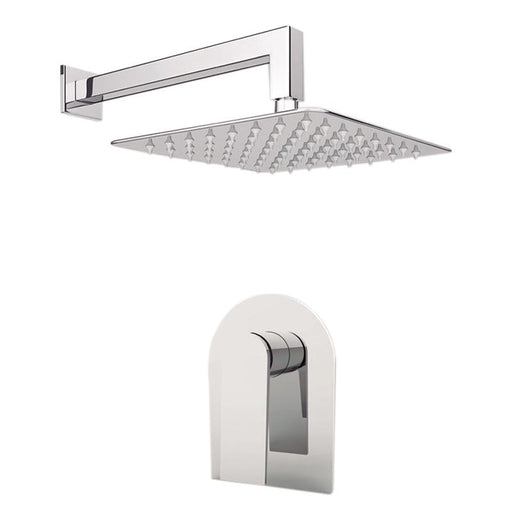 Aquamoon HAVANA Brush Nickel   Bathroom Modern Rain Mixer Shower Combo Set Wall Mounted Rainfall Shower Head 8" + Rough in + Trim Incluided SETHAV10812