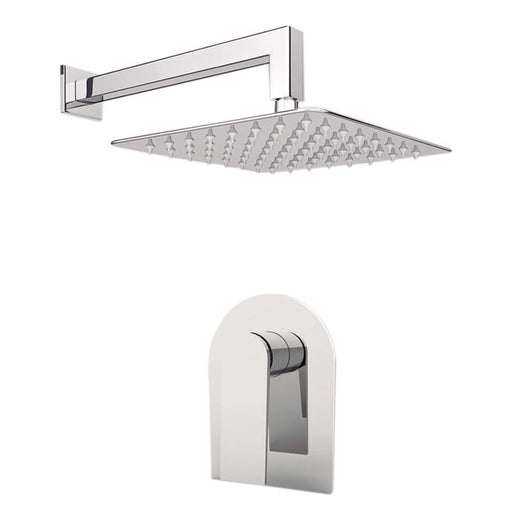 Aquamoon Havana Brushed Nickel   Bathroom Modern Rain Mixer Shower Combo Set Wall Mounted Rainfall Shower Head 8" + Rough In + Trim Included Sethav10812