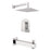 Aquamoon HAVANA Chrome Shower with Tub Spout and 8" Rain Shower Head, Wall Mounted Arm + Rough in + Trim Incluided SETHAV10821