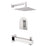Aquamoon Havana Brushed Nickel  Shower With Tub Spout And 8" Rain Shower Head, Wall Mounted Arm + Rough In + Trim Included Sethav10822