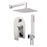 Aquamoon HAVANA Brush Nickel   Bathroom Modern Rain Mixer Shower Combo Set Wall Mounted Rainfall Shower Head 8" + Rough in + Trim Incluided + Handheld SETHAV10832
