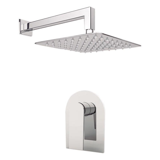 Aquamoon Havana Brushed Nickel   Bathroom Modern Rain Mixer Shower Combo Set Wall Mounted Rainfall Shower Head 12" + Rough In + Trim Included Sethav11211