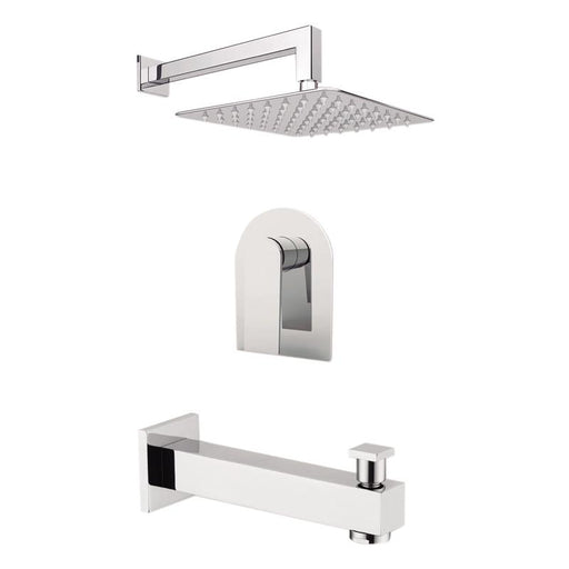 Aquamoon HAVANA Brush Nickel  Shower with Tub Spout and 12" Rain Shower Head, Wall Mounted Arm + Rough in + Trim Incluided SETHAV11222