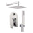 Aquamoon HAVANA Brush Nickel   Bathroom Modern Rain Mixer Shower Combo Set Wall Mounted Rainfall Shower Head 12" + Rough in + Trim Incluided + Handheld SETHAV11232