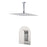 Aquamoon Havana Brushed Nickel   Bathroom Modern Rain Mixer Shower Combo Set Ceiling Arm Mounted + Rainfall Shower Head 8" + Rough In + Trim Included Sethav20811