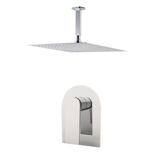 Aquamoon Havana Brushed Nickel   Bathroom Modern Rain Mixer Shower Combo Set Ceiling Arm Mounted + Rainfall Shower Head 8" + Rough In + Trim Included Sethav20811