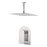 Aquamoon HAVANA Chrome  Bathroom Modern Rain Mixer Shower Combo Set Ceiling Arm Mounted + Rainfall Shower Head 8" + Rough in + Trim Incluided SETHAV20811