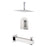 Aquamoon HAVANA Chrome Shower with Tub Spout and 8" Rain Shower Head, Ceiling Mounted Arm + Rough in + Trim Incluided SETHAV20821