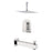 Aquamoon Havana Brushed Nickel  Shower With Tub Spout And 8" Rain Shower Head, Ceiling Mounted Arm + Rough In + Trim Included Sethav20822